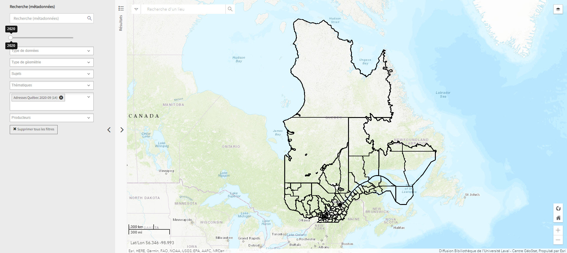 Adresse Québec (Géoindex)